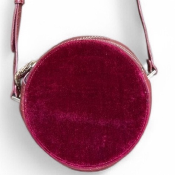 FREE PEOPLE BURGUNDY VELVET ROUND CROSSBODY - Picture 16 of 16